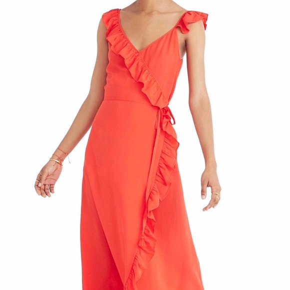 Madewell Dresses & Skirts - Madewell Ruffle Trim Wrap Dress-NWT